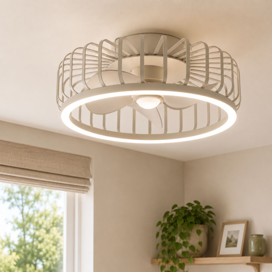 Brilliant - LED dimmējams griestu gaismeklis ar ventilatoru CAPO LED/36W/230V 2700-6500K Ø 48 cm bēšs + tālvadība