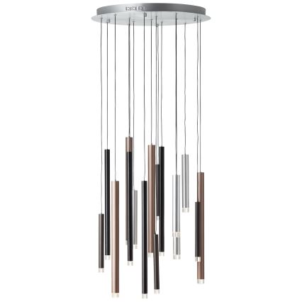 Brilliant - regulējama LED lustra uz troses CEMBALO LED/70W/230V matēts hroms/melns/brūns