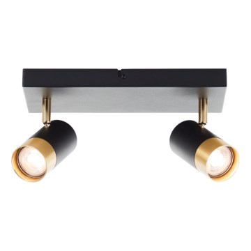 Brilliant - LED punktveida gaismeklis VIGOLO 2xGU10/5W/230V melns/zelts