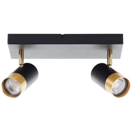 Brilliant - LED punktveida gaismeklis VIGOLO 2xGU10/5W/230V melns/zelts