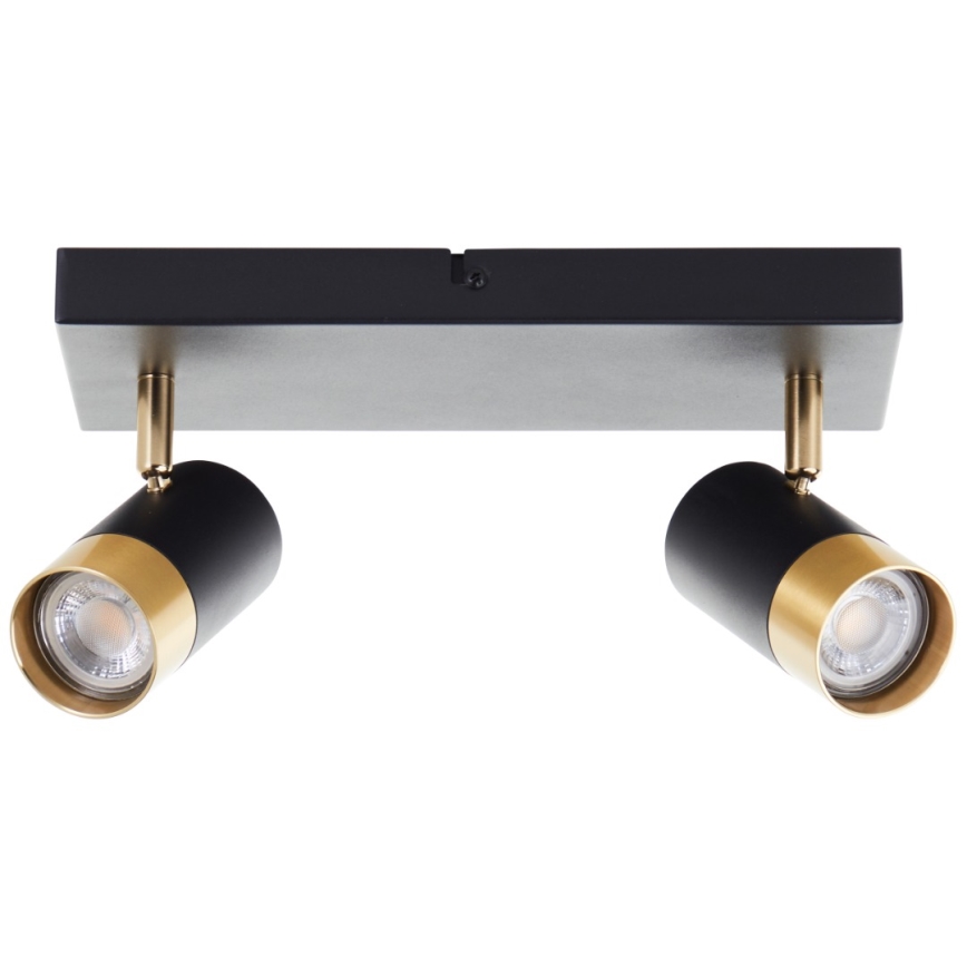 Brilliant - LED punktveida gaismeklis VIGOLO 2xGU10/5W/230V melns/zelts