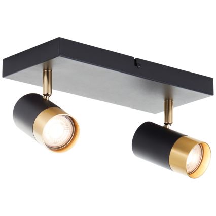 Brilliant - LED punktveida gaismeklis VIGOLO 2xGU10/5W/230V melns/zelts