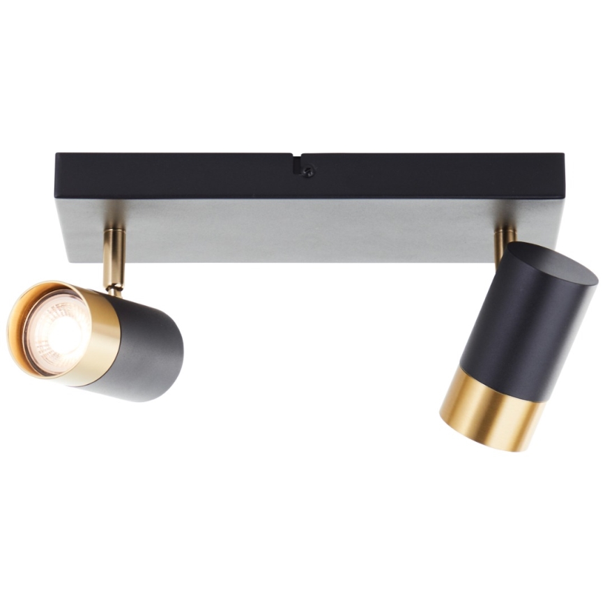 Brilliant - LED punktveida gaismeklis VIGOLO 2xGU10/5W/230V melns/zelts