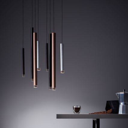 Brilliant - karājoša LED lampa ar regulējamu spilgtumu CEMBALO LED/32W/230V matēts hroms/melns/brūns