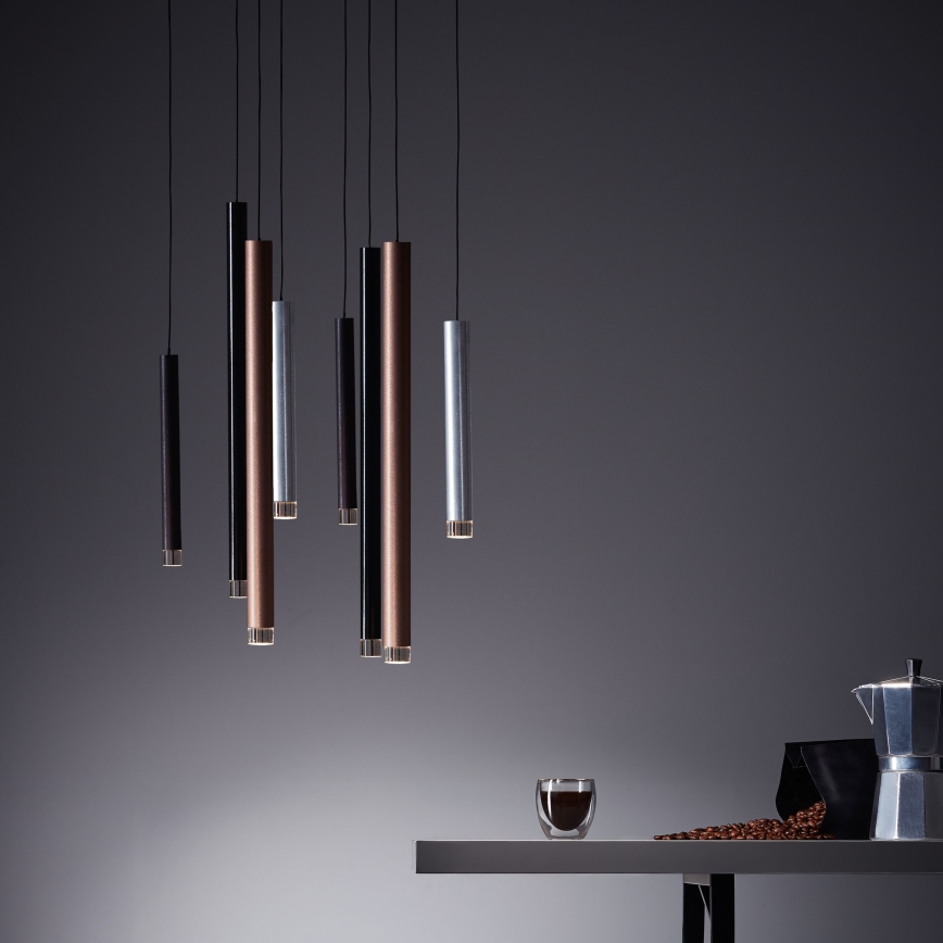 Brilliant - karājoša LED lampa ar regulējamu spilgtumu CEMBALO LED/32W/230V matēts hroms/melns/brūns