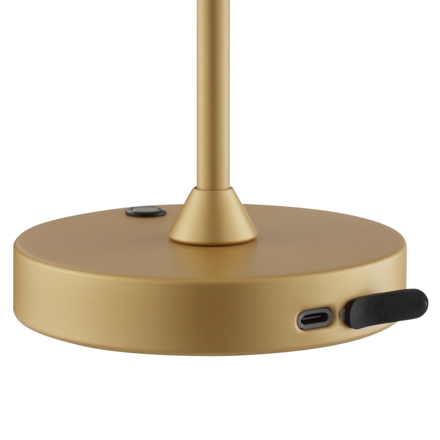 Brilliant - LED aptumšojama uzlādējama skārienjūtīga āra galda lampa ELORA LED/2,5W/5V 2700K 2600 mAh IP44 zelta