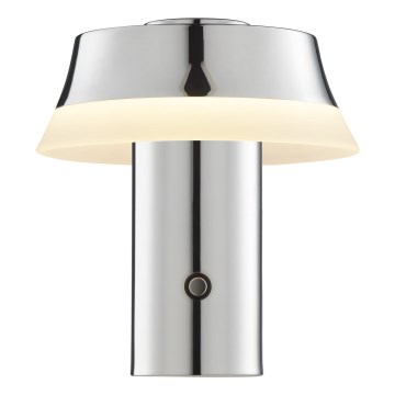Brilliant - LED regulējamā uzlādējamā skārienvadāmā galda lampa KINICH LED/2,5W/5V 2700K 2600 mAh spīdīgs hroms