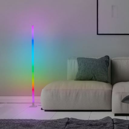 Brilliant - LED RGBW Aptumšojama grīdas stāvlampa NEELE LED/6,5W/230V balta + tālvadības pults