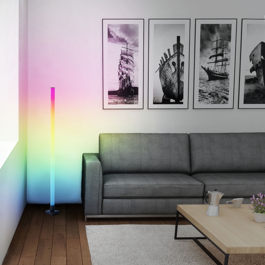 Brilliant - LED RGBW Aptumšojama grīdas stāvlampa NEELE LED/6,5W/230V melna + tālvadības pults