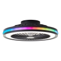 Brilliant - LED RGBW aptumšojama griestu lampa ar ventilatoru PALMERO LED/40W/230V 2700-6500K Ø 46,6 cm bēša + ar tālvadības pulti
