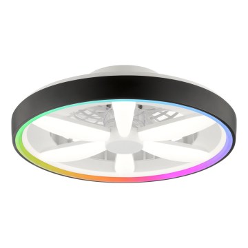 Brilliant - LED RGBW Aptumšojams griestu ventilators ar lampu GAIANO LED/48W/230V 2700-6500K melna + tālvadības pults