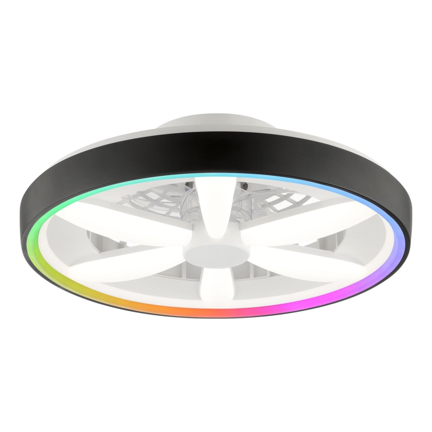 Brilliant - LED RGBW Aptumšojams griestu ventilators ar lampu GAIANO LED/48W/230V 2700-6500K melna + tālvadības pults