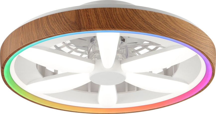 Brilliant - LED RGBW Aptumšojams griestu ventilators GAIANO LED/24W/230V 2700-6500K d. 48 cm brūna + tālvadības pults
