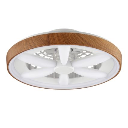 Brilliant - LED RGBW Aptumšojams griestu ventilators GAIANO LED/24W/230V 2700-6500K d. 48 cm brūna + tālvadības pults