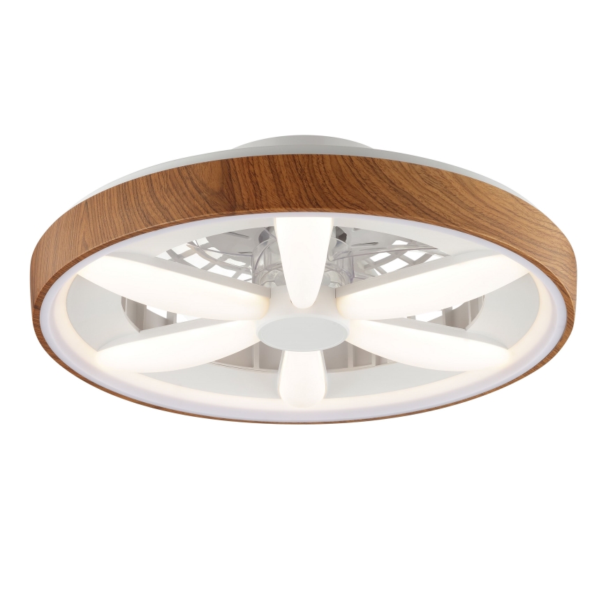Brilliant - LED RGBW Aptumšojams griestu ventilators GAIANO LED/24W/230V 2700-6500K d. 48 cm brūna + tālvadības pults