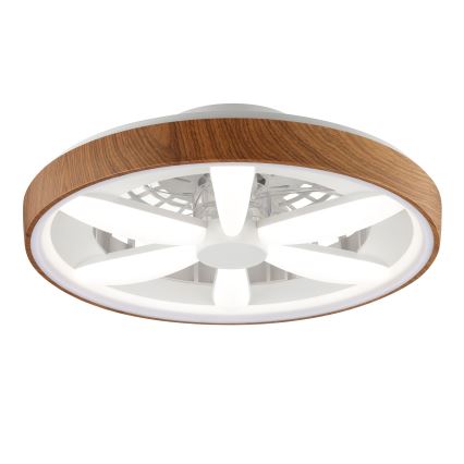 Brilliant - LED RGBW Aptumšojams griestu ventilators GAIANO LED/24W/230V 2700-6500K d. 48 cm brūna + tālvadības pults
