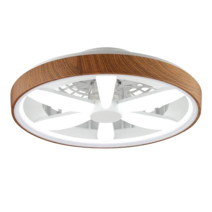 Brilliant - LED RGBW Aptumšojams griestu ventilators GAIANO LED/24W/230V 2700-6500K d. 48 cm brūna + tālvadības pults