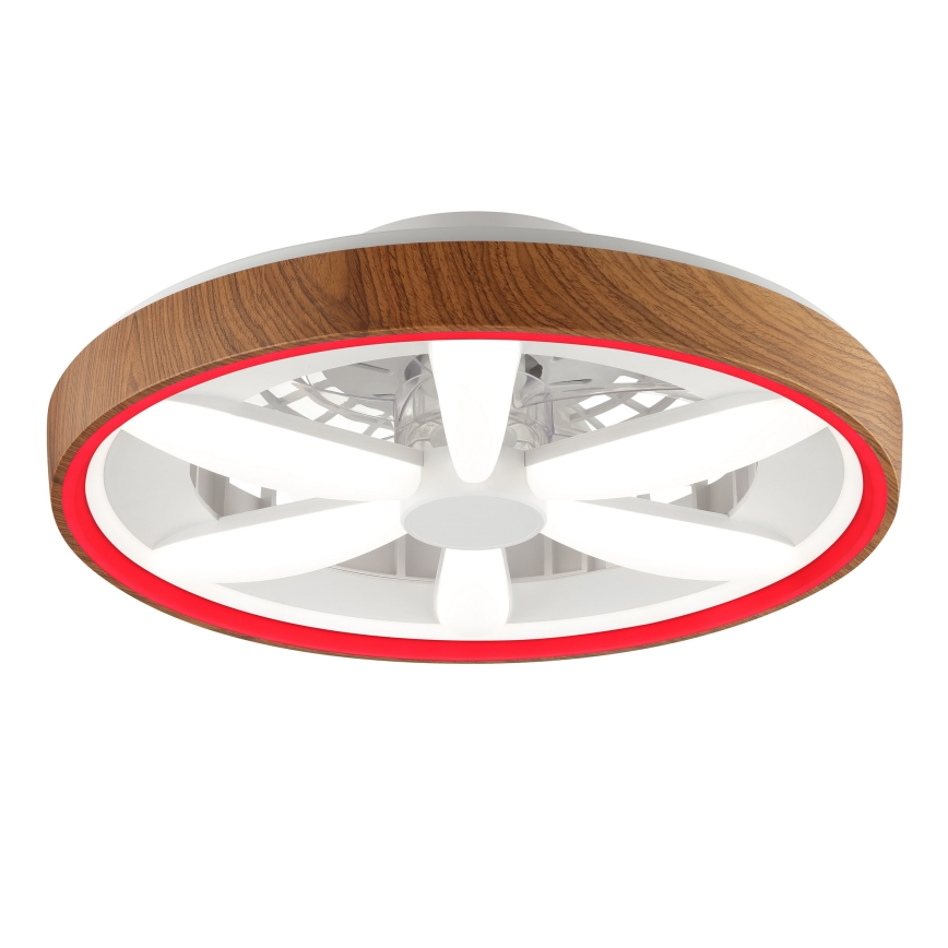 Brilliant - LED RGBW Aptumšojams griestu ventilators GAIANO LED/24W/230V 2700-6500K d. 48 cm brūna + tālvadības pults