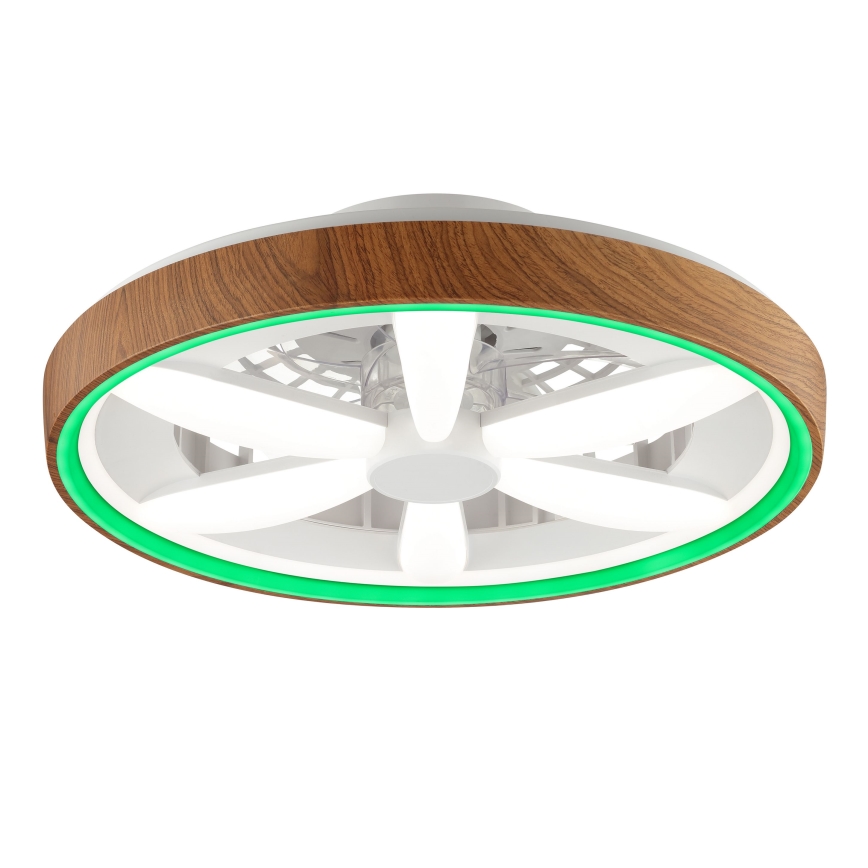 Brilliant - LED RGBW Aptumšojams griestu ventilators GAIANO LED/24W/230V 2700-6500K d. 48 cm brūna + tālvadības pults