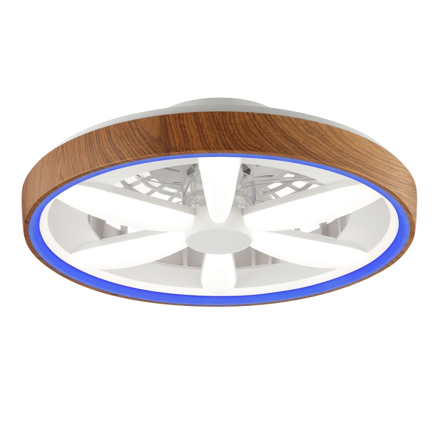 Brilliant - LED RGBW Aptumšojams griestu ventilators GAIANO LED/24W/230V 2700-6500K d. 48 cm brūna + tālvadības pults