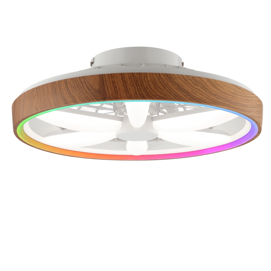 Brilliant - LED RGBW Aptumšojams griestu ventilators GAIANO LED/24W/230V 2700-6500K d. 48 cm brūna + tālvadības pults