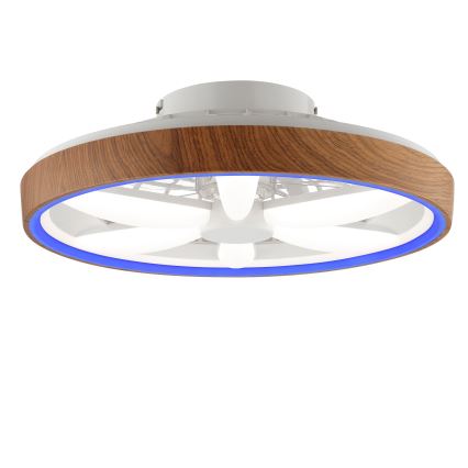 Brilliant - LED RGBW Aptumšojams griestu ventilators GAIANO LED/24W/230V 2700-6500K d. 48 cm brūna + tālvadības pults