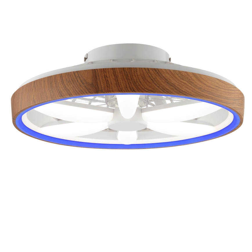 Brilliant - LED RGBW Aptumšojams griestu ventilators GAIANO LED/24W/230V 2700-6500K d. 48 cm brūna + tālvadības pults