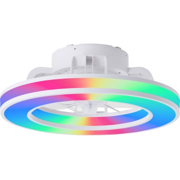 Brilliant - LED RGBW Aptumšojams griestu ventilators MONDELLO LED/26W/230V 2700-6500K d. 41,5 cm balta + tālvadības pults