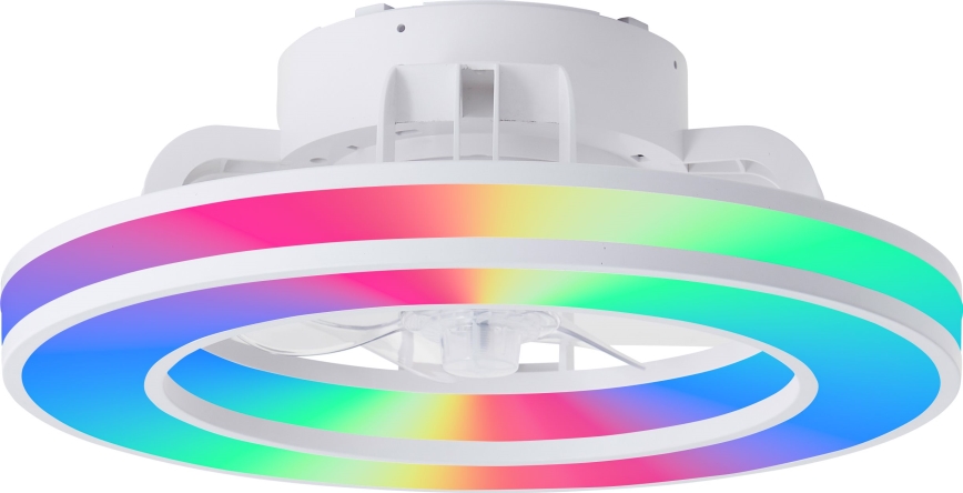 Brilliant - LED RGBW Aptumšojams griestu ventilators MONDELLO LED/26W/230V 2700-6500K d. 41,5 cm balta + tālvadības pults