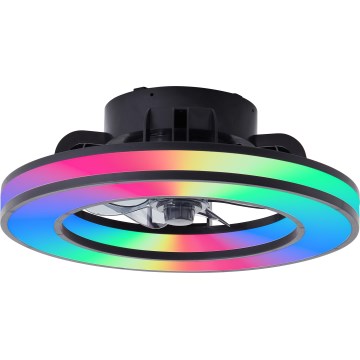 Brilliant - LED RGBW Aptumšojams griestu ventilators MONDELLO LED/26W/230V 2700-6500K d. 41 cm melna + tālvadības pults