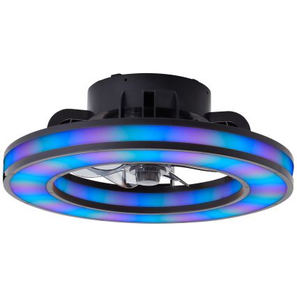 Brilliant - LED RGBW Aptumšojams griestu ventilators MONDELLO LED/26W/230V 2700-6500K d. 41 cm melna + tālvadības pults