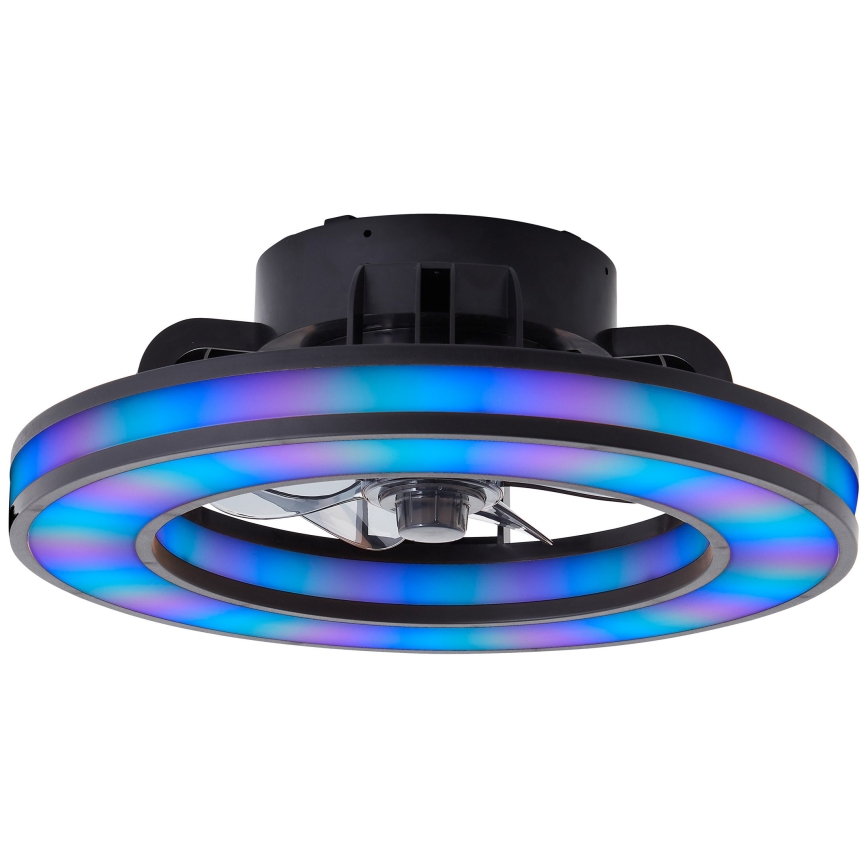 Brilliant - LED RGBW Aptumšojams griestu ventilators MONDELLO LED/26W/230V 2700-6500K d. 41 cm melna + tālvadības pults