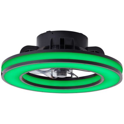 Brilliant - LED RGBW Aptumšojams griestu ventilators MONDELLO LED/26W/230V 2700-6500K d. 41 cm melna + tālvadības pults