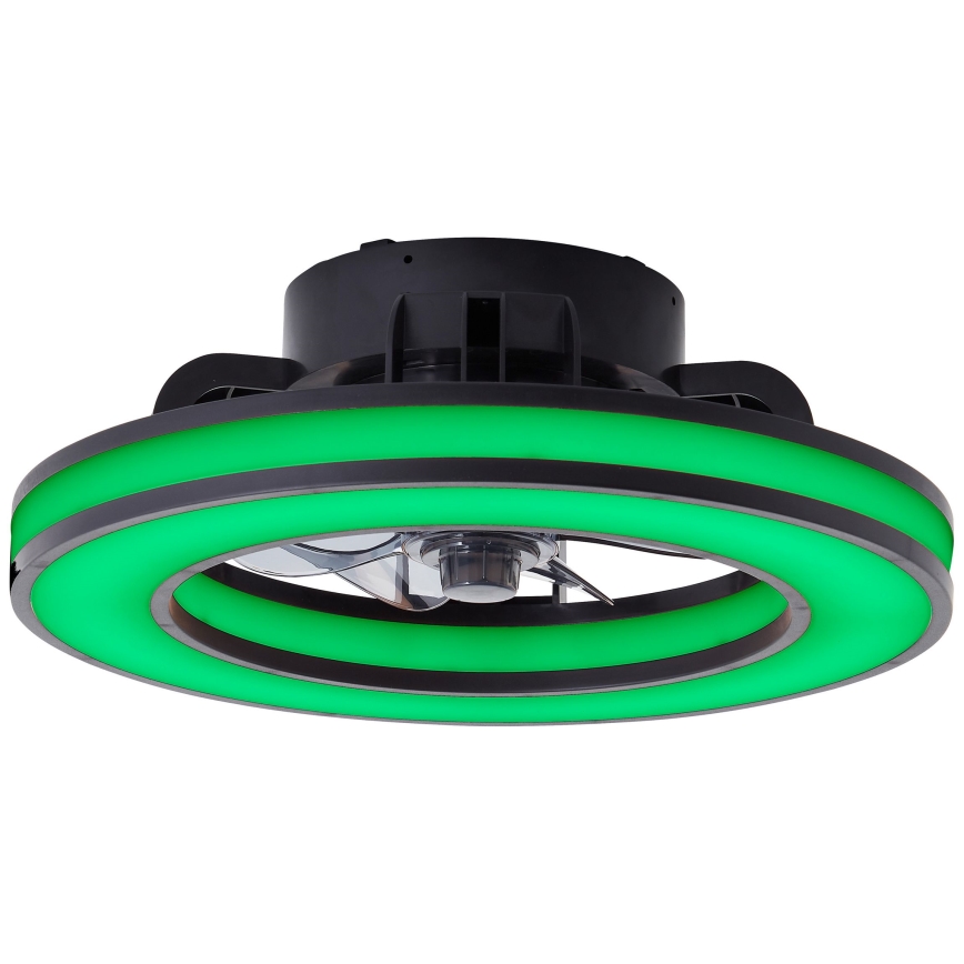 Brilliant - LED RGBW Aptumšojams griestu ventilators MONDELLO LED/26W/230V 2700-6500K d. 41 cm melna + tālvadības pults