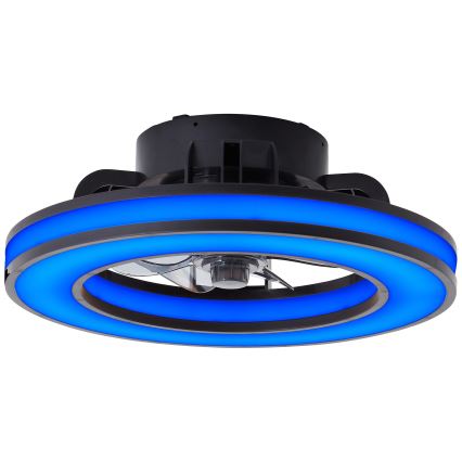 Brilliant - LED RGBW Aptumšojams griestu ventilators MONDELLO LED/26W/230V 2700-6500K d. 41 cm melna + tālvadības pults