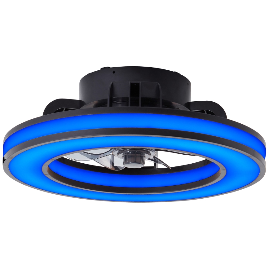 Brilliant - LED RGBW Aptumšojams griestu ventilators MONDELLO LED/26W/230V 2700-6500K d. 41 cm melna + tālvadības pults