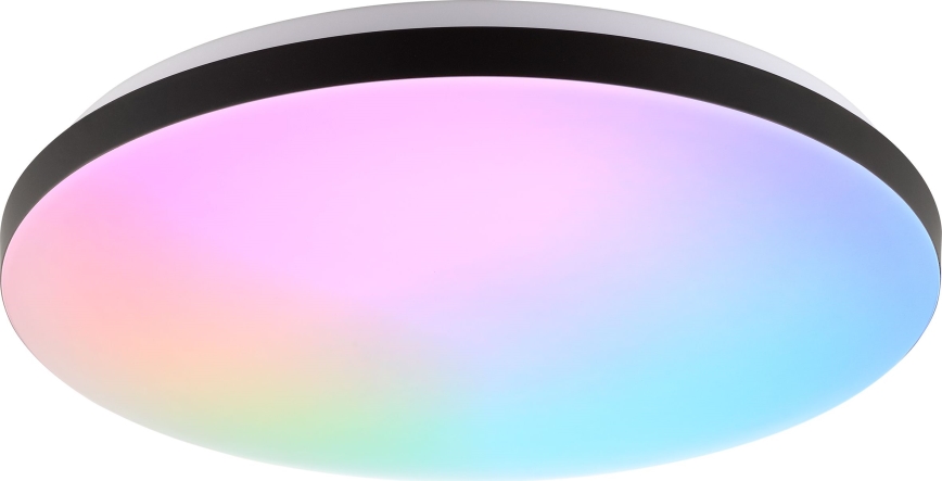 Brilliant - LED RGBW dimbējams griestu gaismeklis LIVIO LED/20W/230V 3000-6500K diam. 38,5 cm melns + tālvadības pults