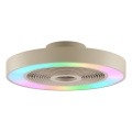 Brilliant - LED RGBW griestu gaismeklis ar regulējamu spilgtumu un ventilatoru CATANIA LED/37W/230V 2700-6500K pr. 48,6 cm bēšs + tālvadība