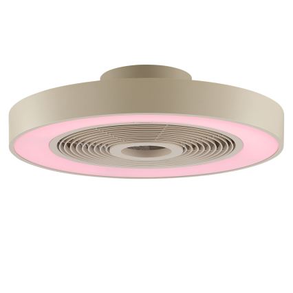Brilliant - LED RGBW griestu gaismeklis ar regulējamu spilgtumu un ventilatoru CATANIA LED/37W/230V 2700-6500K pr. 48,6 cm bēšs + tālvadība