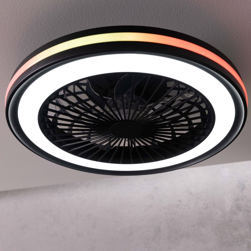 Brilliant - LED RGBW aptumšojama griestu lampa ar ventilatoru PALMERO LED/40W/230V 2700-6500K Ø 46,6 cm bēša + ar tālvadības pulti