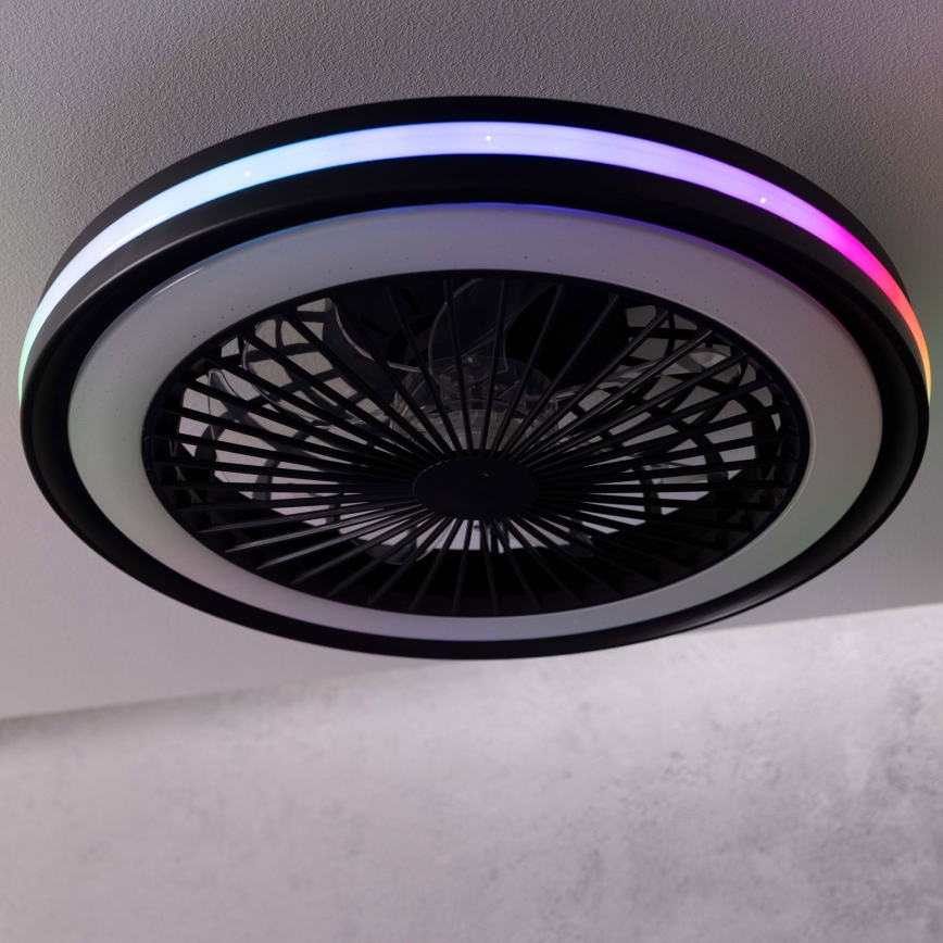 Brilliant - LED RGBW aptumšojama griestu lampa ar ventilatoru PALMERO LED/40W/230V 2700-6500K Ø 46,6 cm bēša + ar tālvadības pulti