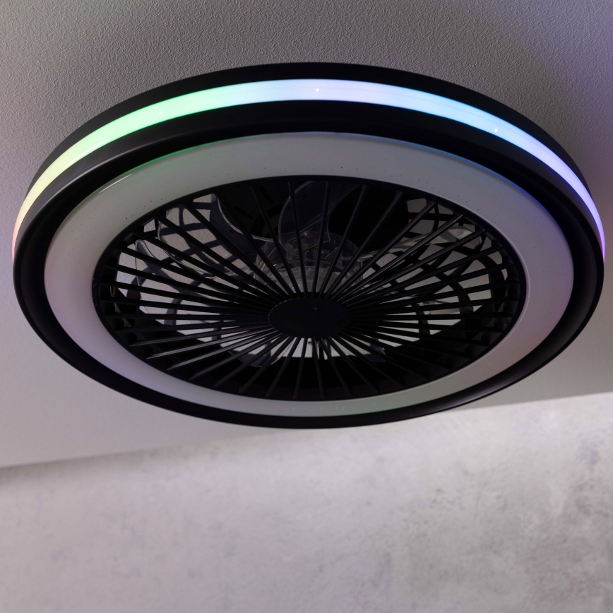 Brilliant - LED RGBW aptumšojama griestu lampa ar ventilatoru PALMERO LED/40W/230V 2700-6500K Ø 46,6 cm bēša + ar tālvadības pulti