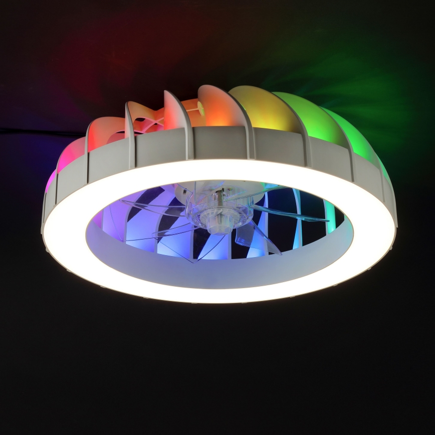 Brilliant - LED RGBW Regulējams griestu ventilators ar gaismu FANORA LED/30W/230V 2700-6500K Ø 46 cm balts + tālvadības pults