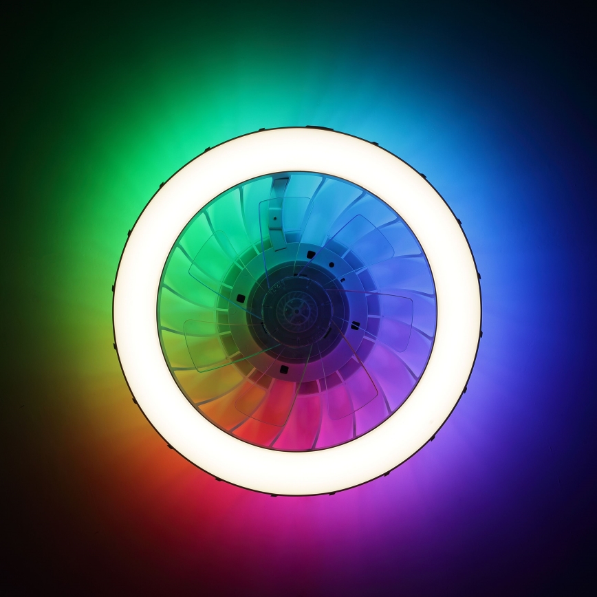 Brilliant - LED RGBW Regulējams griestu ventilators ar gaismu FANORA LED/30W/230V 2700-6500K Ø 46 cm balts + tālvadības pults