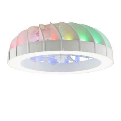 Brilliant - LED RGBW Regulējams griestu ventilators ar gaismu FANORA LED/30W/230V 2700-6500K Ø 46 cm balts + tālvadības pults