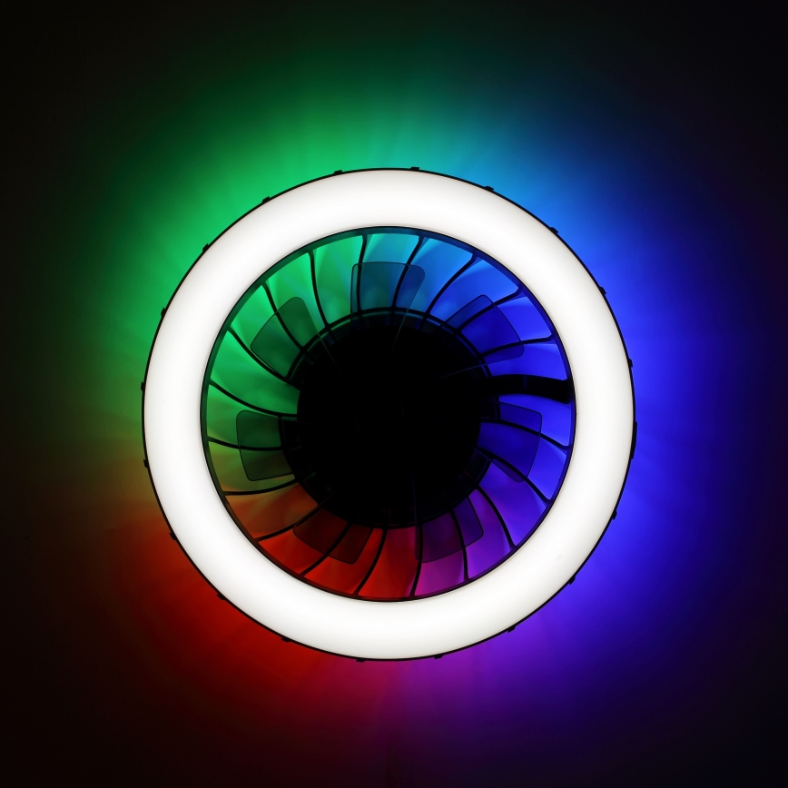 Brilliant - LED RGBW Regulējams griestu ventilators ar gaismu FANORA LED/30W/230V 2700-6500K Ø 46 cm melns + tālvadības pults
