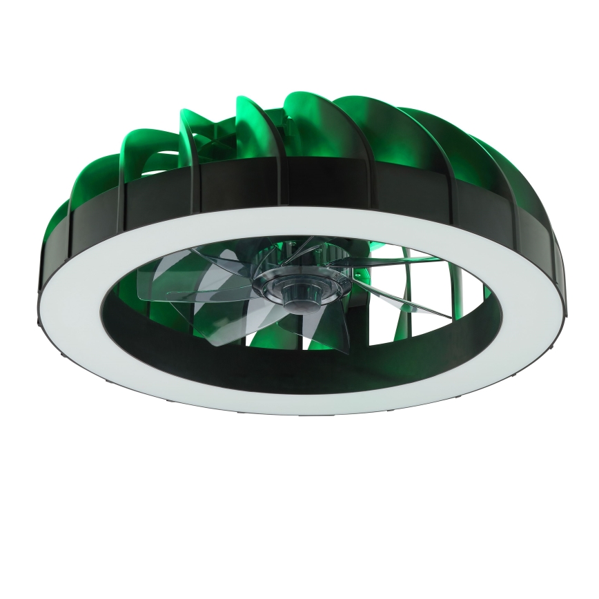 Brilliant - LED RGBW Regulējams griestu ventilators ar gaismu FANORA LED/30W/230V 2700-6500K Ø 46 cm melns + tālvadības pults