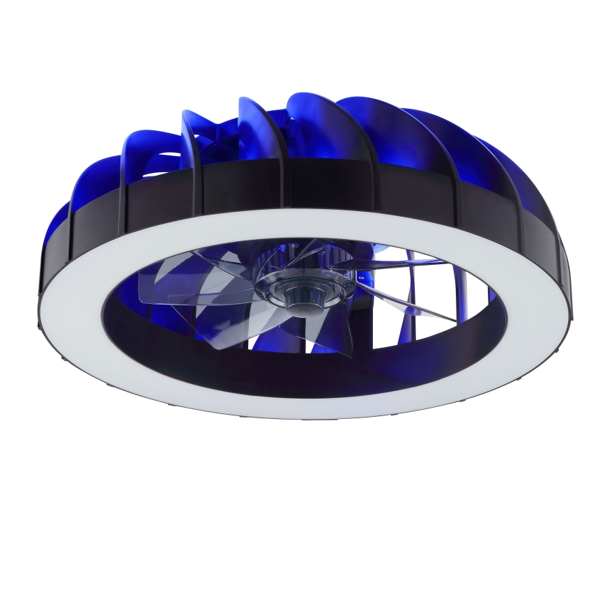 Brilliant - LED RGBW Regulējams griestu ventilators ar gaismu FANORA LED/30W/230V 2700-6500K Ø 46 cm melns + tālvadības pults