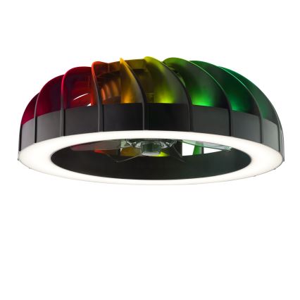 Brilliant - LED RGBW Regulējams griestu ventilators ar gaismu FANORA LED/30W/230V 2700-6500K Ø 46 cm melns + tālvadības pults