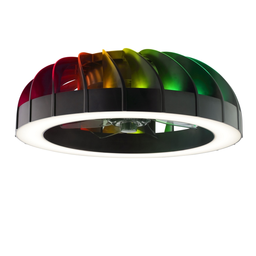 Brilliant - LED RGBW Regulējams griestu ventilators ar gaismu FANORA LED/30W/230V 2700-6500K Ø 46 cm melns + tālvadības pults